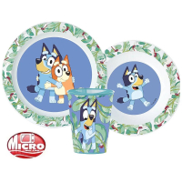 Bluey Ontbijtset - 3 delig - Bluey leaves - BPA Vrij - Lunchsetje - Bord - Beker - Mok - Verjaardagscadeau - Bluey